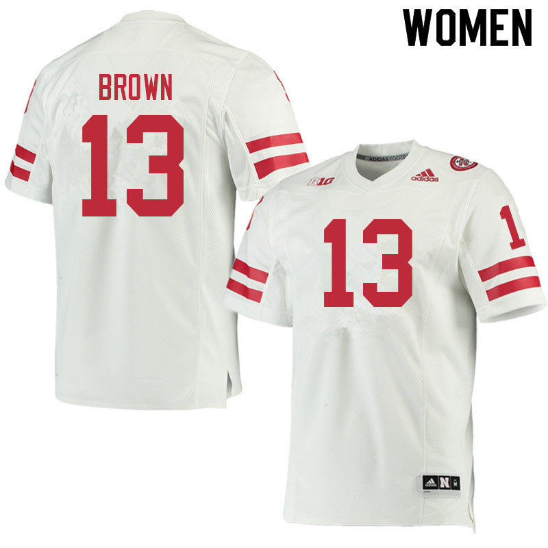 Women #13 Omar Brown Nebraska Cornhuskers College Football Jerseys Sale-White